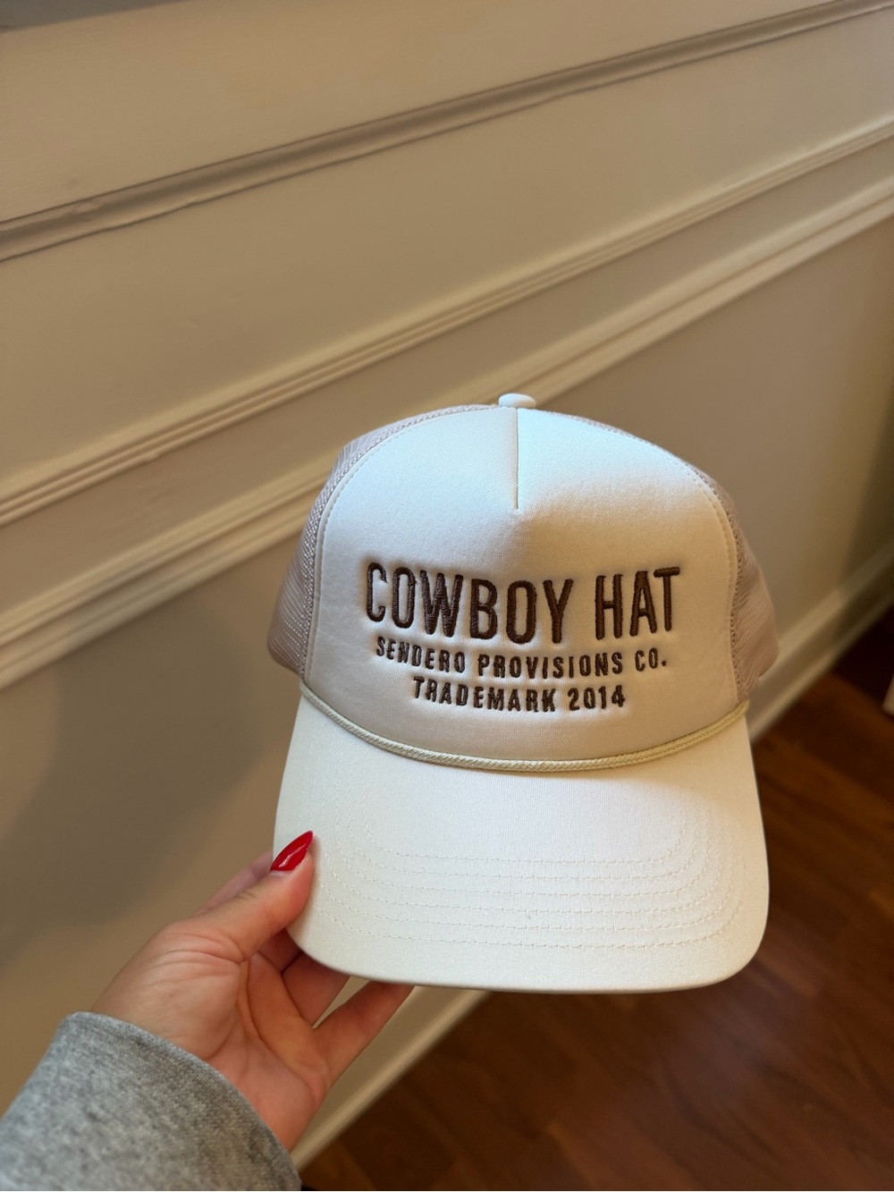 Cowboy Hat Trucker Cap in Cream by Sendero Provisions Co.